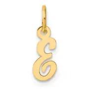 14K Small Script Letter E Initial Charm Bracelet Necklace