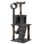 Furtastic 135cm Cat Tree Scratching Post Condo Tower Furniture - Dark Grey