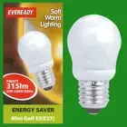 7W (=25W) Mini Golf Ball, Round, G45, CFL, ES E27 Light Bulb, Edison Screw, Lamp