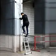 Durable Ladder Telescoping Extension Ladder,Multi-Purpose Telescopic Ladder,Space-Saving Storage,Extendable Extension Climb Ladders Aluminium for Roof Office Home Household Daily Loft Lighweight Por
