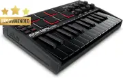 Akai MPK Mini Mk3 Black MIDI Keyboard Controller 25 Keys Drum Pads Software