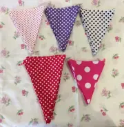 35 fabric Bunting Flags precut parcially sewn.......new....Nursery Wall Decor.