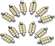 SWOOMEY 12pcs 5050 LED Dome Light Bulb Lamp Ultra Light Durable Design for Automotive Instrument Trunk and Interior Lighting Compatible