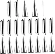 LABRIMP 1set Stainless Steel Cone and Tubular Mold for Croissant and Cream Baking Tools Cleaning Brush Reusable Pastry Molds for Sweet and Savory Desserts