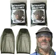 Anti Mosquito Head Landing Net Face Mesh Net Head Protection Net Mosquito Protection Cover Insect Protection for Outdoor Hiking Camping Climbing Hiking Mosquito Fly Insect Bug Prevention, Green, Large