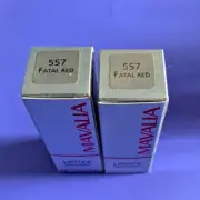MAVALIA LIPSTICK FATAL RED 557# STOCK SHIP FAST 2/PACK
