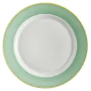 G.E.T. PA1603902524 Corona Calypso Green Porcelain 10" dia. Rolled Edge Plate