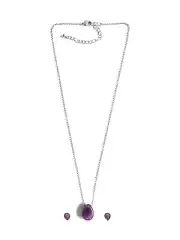 Amelia Rue Amethyst Drops Necklace + Earrings Set *NIB*