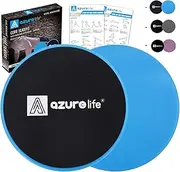 A AZURELIFE Exercise Core Sliders, Dual Sided Exercise Gliding Discs Use on Carpet or Hardwood Floors, Light and Portable, Perfect for Abdominal&Core Workouts