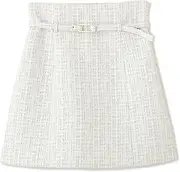 Jill by Jill Stuart Women's Summer Tweed Mini Skirt Show Pan, White Mix, S