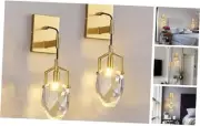 Wall Sconces Set of Two Modern Crystal Wall Lighting Gold Wall Lights Indoor