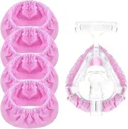 Pack of 4 Full Face CPAP Mask Liner, Reusable CPAP Mask Pillowcases, Washable Mask Cover, CPAP Accessories to Reduce Air Leaks and Bubbles (Pink)
