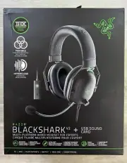 NEW Razer Blackshark V2 Gaming Headset, USB Sound Card, 3.5mm, THX 7.1 Surround