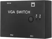 XUMIUZIY VGA Switch Box, VGA Video Audio Switcher Box, 2‑Port Home Game Audio Video Selector 2 in 1 Out for LCD PC Adapter