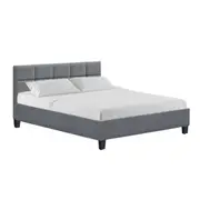 [Unbranded] Artiss Bed Frame Queen Size Grey TINO