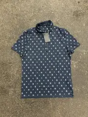 G/FORE Navy Blue Skull & Crossbone Short Sleeve Polo Golf Shirt M NWT