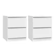 Artiss 2x Bedside Table 2 Drawers - PEPE White