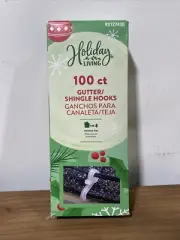 Holiday Living 100 Count Gutter/Shingle Hooks Clips Outdoor Use New