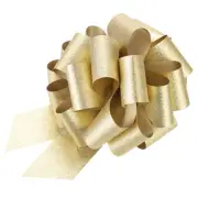 5pcs 7 Inch Large Pull Bow Gift Wrapping Big Pull Bows Ribbon Gold