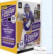 2024 Panini Prestige Football NFL Blaster Box with 66 Trading Cards + 6 Toploaders + STREETCARDS Magnet!