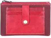 [MVUYO] FMURY Men's Mini Cute Small Wallet Women's Short Top Layer Cow Pickup Bag -Thin Key Bag Coin Wallet(D)