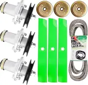 SCBHWJ Deck Rebuild Kit for 52" Deck for (3) Spindle Hus qvarna 539112170 (3) Blade 510417801 (1) Belt 539114557 (3) Pu lley 153535(3) Idler 539132728 for Hus qvarna MZ 5225 C Zero Turn Mower Deck