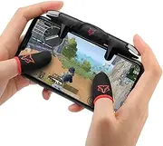 rinsfox Mobile Trigger,Mobile Game Controllers, Foldable Plug and Play Gaming Trigger for iOS and Android Phone(PUBG/Fortnite/Rules) (red)
