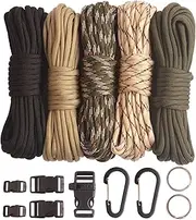 GeGeDa Paracord,Paracord 550 Combo Crafting Kits with 5 Types Buckles,20 Feet Each Paracord Rope…