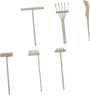DOITOOL 1Set Miniature Bamboo Rakes Decorative Tools for Micro Landscapes Sand Table Play Smoothing Tools for Zen Garden Decoration Lightweight Compact Design