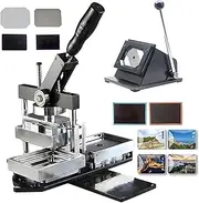 Fridge Magnet Making Machine Set 53 X 80mm, DIY Photo Fridge Magnet Maker Machine, 1 Press Machine+ 1 Paper Cutter+ 150pcs Materials, Metal Badge Maker for Gift Button, Team Badge