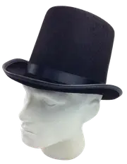 BLACK TOP HAT Costume Mad Hatter Party Wedding Magician Formal Trilby Fedora