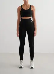 [aim'n] Black Ribbed Seamless Tights