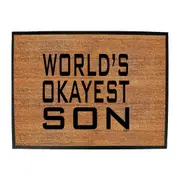 Worlds Okayest Son - Funny Novelty Doormat Man Cave Floor mat