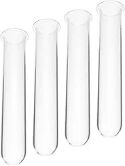 VANZACK 4pcs Clear Glass Test Tubes for Plants Glass Propagation Stations Individual Flower Water Tubes Rose Flower Vials Hydroponic Vase