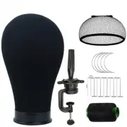 Canvas Block Mannequin Head for Wigs Making Hats Styling Display Stand Holder
