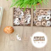 72 Pcs Hanging Ornaments Unfinished Wood Bunny Springtime Craft Wood Gift Tag