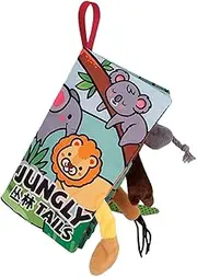 Baby Activity Book - Crinkly Animal Book | Jungle Marine Theme, Early Learning Fabric Multi Texture Touch and Feel Interactive Toy for Sensory Play Activities