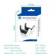 For PS5 Wireless Controller DualSense Charging Dock 1.5A Dual Charger-White