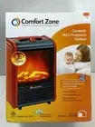 Comfort Zone 1,200-Watt Mini Ceramic Fireplace Electric Heater w/Simulated Flame