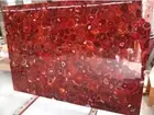 Resin with Coffee Table Top Square Red Agate Bed Side Table for Bedroom Decor