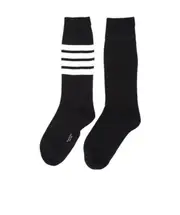 Thom Browne 4-Bar Striped Socks One size black