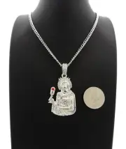 New Santa Barbara Pendant With 20" 3mm Cuban Link Chain
