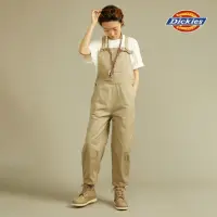 在飛比找momo購物網優惠-【Dickies】女款沙色交叉背帶休閒連身吊帶長褲｜DK01