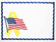 Patriotic Embroidered quilt label quilt of valor military USA personalized text