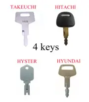 4 keys for TAKEUCHI HYUNDAI HITACHI HYSTER Heavy Equipment ignition