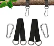 Tree Swing Straps, 2 Pcs Baby Swing Straps, Swing Chair Strap with Safer Lock Snap Carabiner Hooks, Perfect for Camping Hammock, Hammock Swing, Tree Hammocks, Carry Pouch Easy Fast Installation
