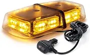Xprite Amber Yellow 36 LED Rooftop Emergency Strobe Lights Mini Bar 16 Flashing Modes Warning Beacon Light w/Magnetic Base for Law Enforcement Hazard Vehicles Trucks Snow Plow Construction Cars