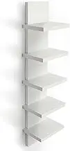 Bloddream 5 Tier Wall Shelves White, Vertical Column Shelf Floating Storage Home Decor Organizer Tall Tower Design Utility Shelving Bedroom Living Room, 30.7
