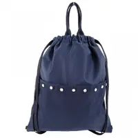 在飛比找PChome24h購物優惠-agnes b. 水晶貼飾尼龍輕便束口後背包(藍)