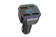 68W 4Port USB Car Phone Charger Adapter, 12V Cigarette Lighter USB Charger for Phones Tablets PD QC3.1 Fast Charging with LED Voltmeter, Compatible for iPhone, Android, Samsung, Ipad Pro(Black)